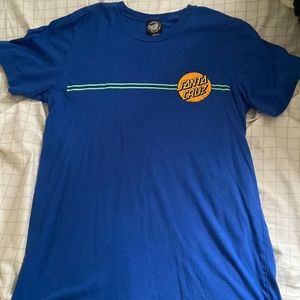 Santa Cruz Skateboard Tee, Medium, Blue and Yellow